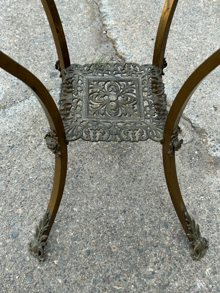 Victorian Brass Tile Top Plant Stand - image 3 of 4