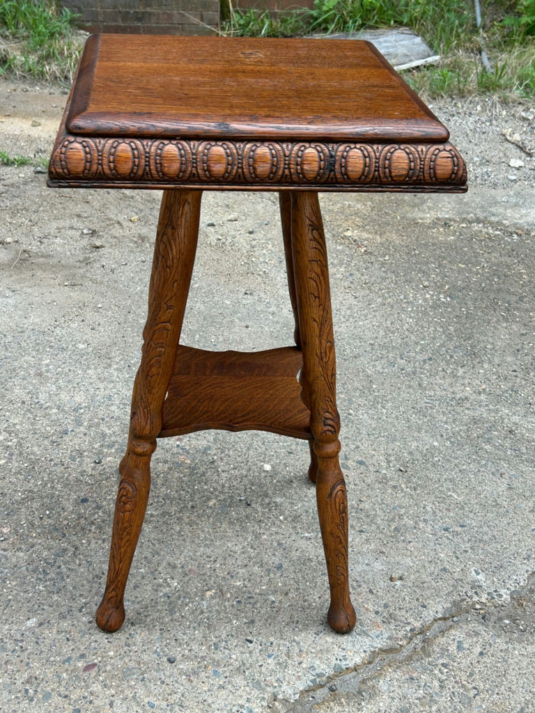 Antique Oak Victorian Lamp Table - image 4 of 4