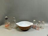 Pyrex Mixing Bowl & Milk Bottles - thumbnail 1 of 6