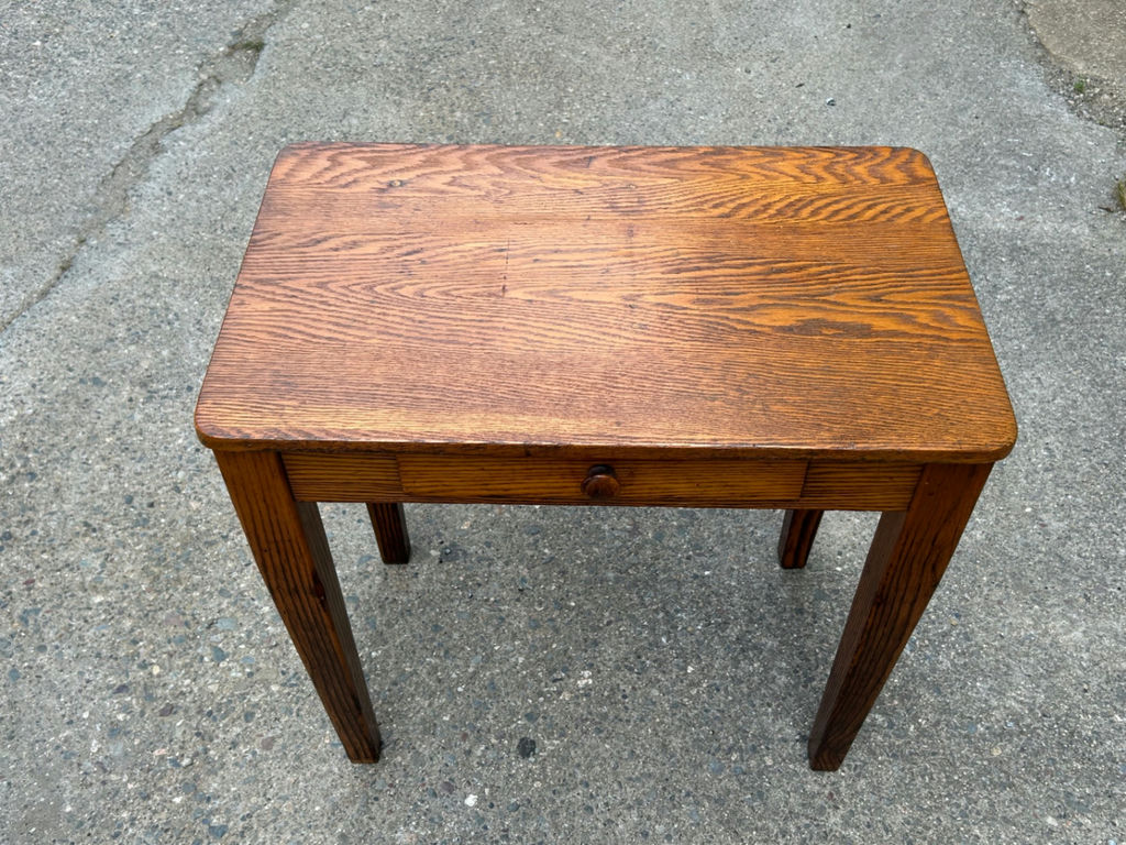 Antique Oak One Drawer Side Table - image 3 of 4