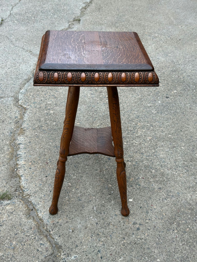 Antique Oak Victorian Lamp Table - image 1 of 4