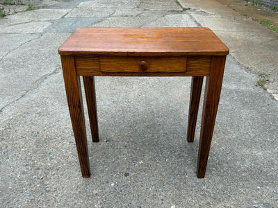 Antique Oak One Drawer Side Table  - Image 1 of 4