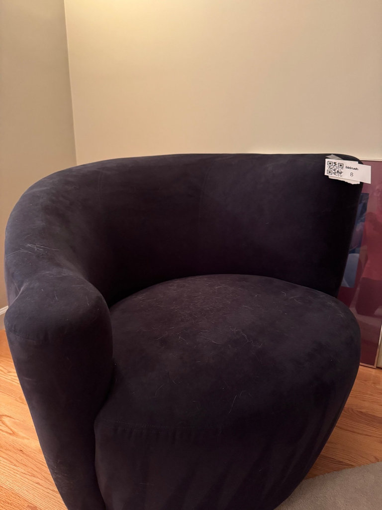 Black Velvet Armchairs - image 1 of 2