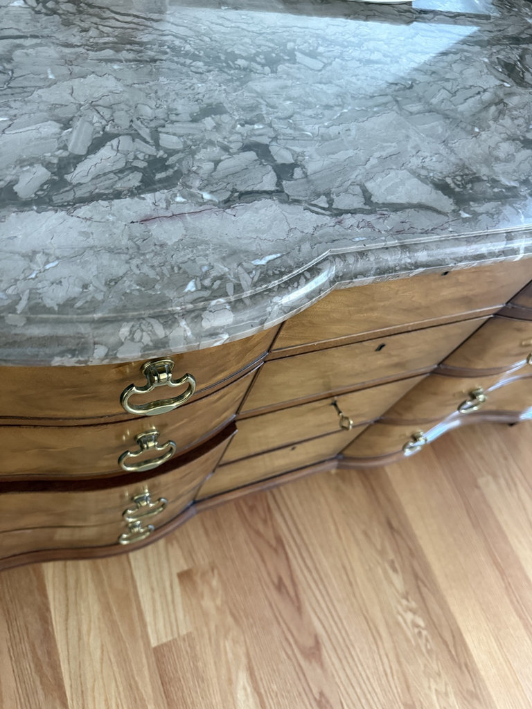 Drexel Mahogany Serpentine Bureau with Marble Top - image 2 of 7