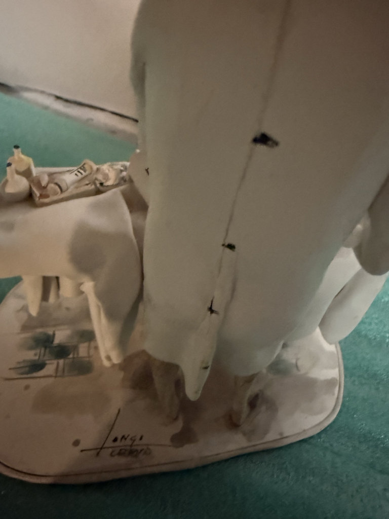 White ceramic medical-scene sculpture with  - image 3 of 5