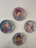 Set of five decorative portrait porcelain plates - thumbnail 1 of 6