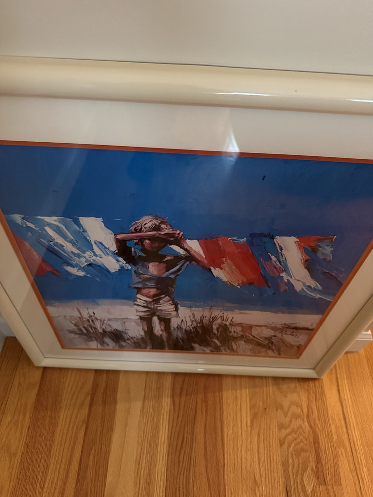 Simbari Framed art print of a child with a banner at beach - image 3 of 4