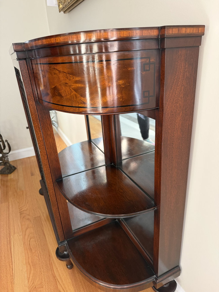 Mahogany breakfront cabinet with glass lattice door - image 2 of 3