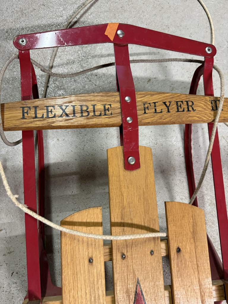 Wooden Flexible Flyer sled with red frame - image 3 of 4