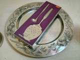 Assorted Norwegian Pewter Serving Trays, Plate, Candle Holders, and Serving Utensils - thumbnail 2 of 8