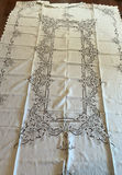 Vintage Linen Table Cloths With Embroidered Cutwork - thumbnail 2 of 7