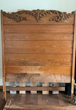 Antique Solid Wood Bed Frame, Tall Headboard - thumbnail 1 of 5