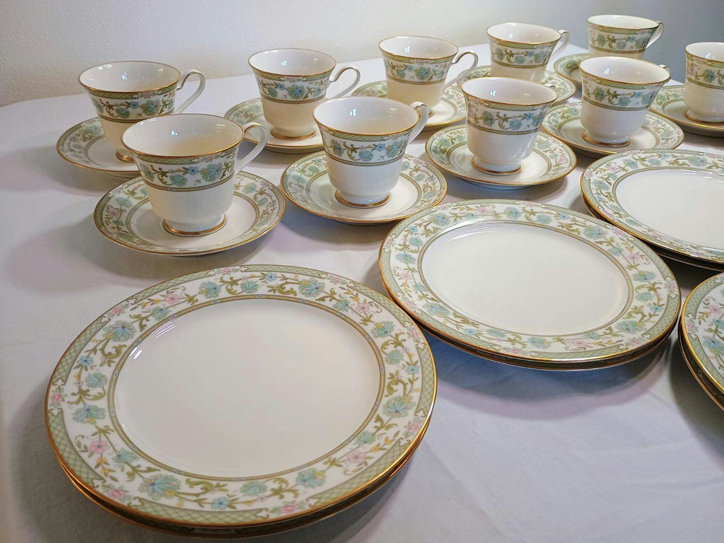 Noritake Ivory China Miyoshi Tea Cups, Saucers, and Plates Set - image 2 of 4