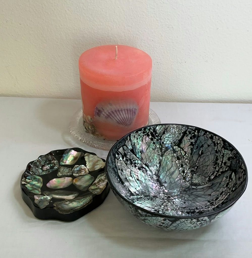 Coastal Themed Decorative Shells, Fish Figurines, and Glass Decor Assortment - image 8 of 9