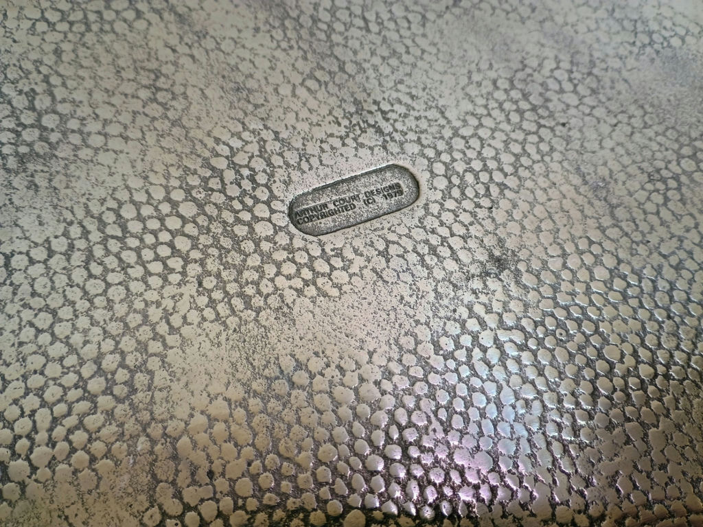 Assorted Norwegian Pewter Serving Trays, Plate, Candle Holders, and Serving Utensils - image 4 of 8