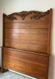 Antique Solid Wood Bed Frame, Tall Headboard - thumbnail 3 of 5