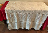Two Vintage Crocheted Table Cloths Or Bedspreads - thumbnail 1 of 4