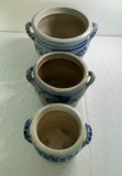 Antique French Lard Blue Ceramic Crocks - thumbnail 2 of 11