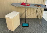 Vintage Ironing Board, Laundry Hamper, Sweeper, Clothespins, and Iron Rest - thumbnail 1 of 5