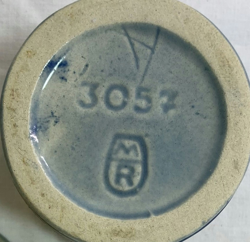 Antique French Lard Blue Ceramic Crocks - image 10 of 11
