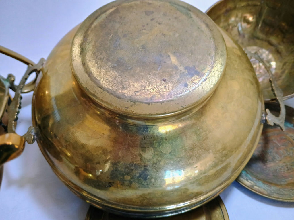 Assorted Norwegian Brass Decorative Bowls, Trays, and Candle Holders - image 10 of 12