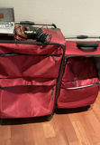Two Maroon Soft Side Rolling Luggage, travel radio - thumbnail 4 of 4