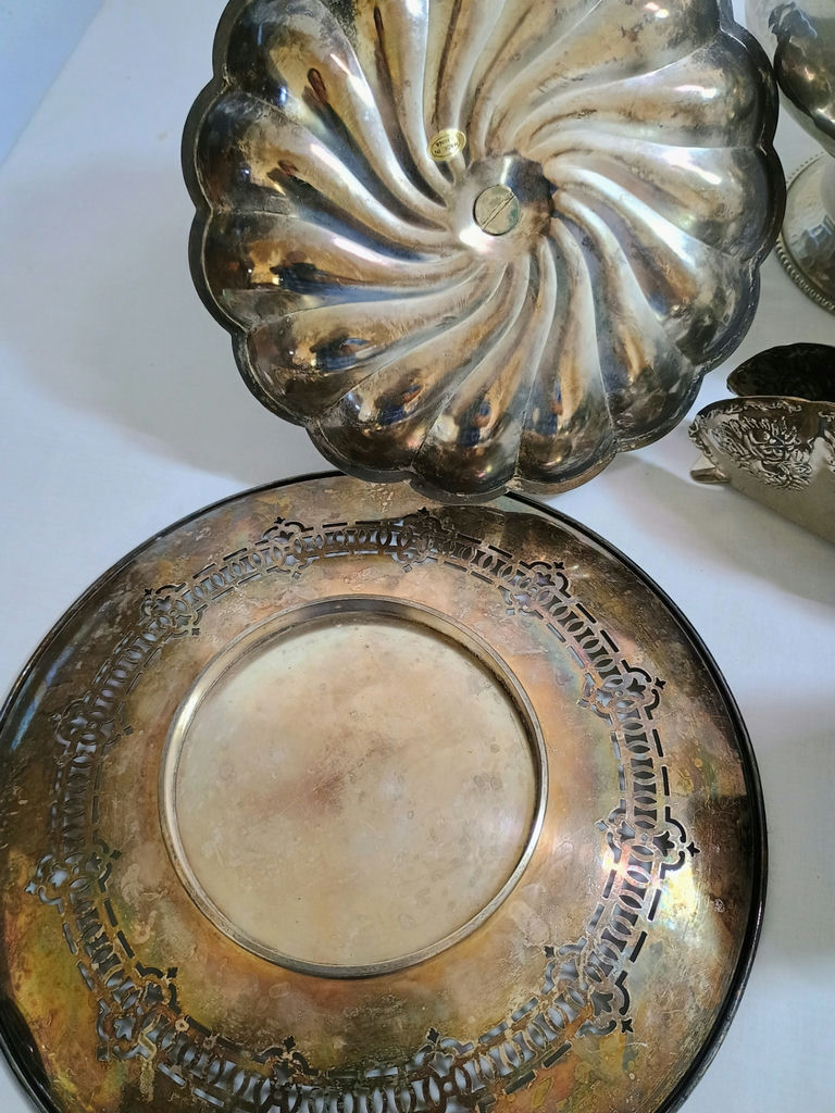 Assorted Silverplate Serving Trays, Bowls, and Tableware - image 9 of 14