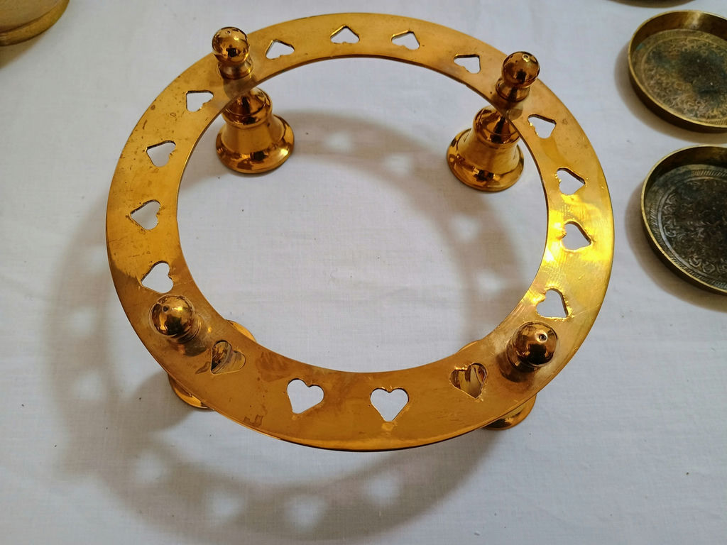 Assorted Norwegian Brass Decorative Bowls, Trays, and Candle Holders - image 8 of 12