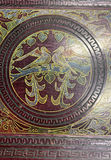 Green teapot with infuser, lavender-patterned cup and lid, on ornate decorative tray - thumbnail 3 of 5