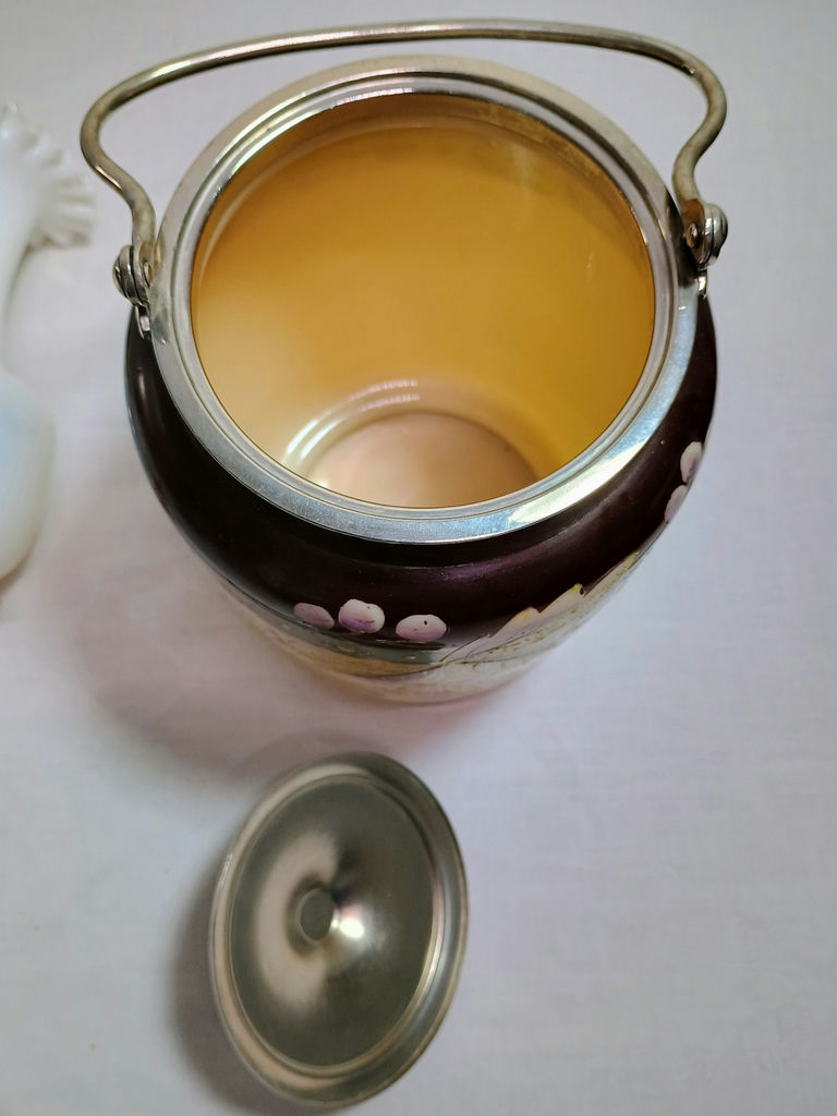 Antique Painted glass and ceramics - image 7 of 13