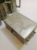 Antique Kut Hing Engraved Pewter Dragon Drinkware Set/Boxes - thumbnail 5 of 15