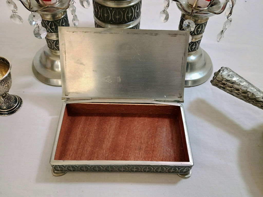Antique Norwegian Pewter serving dishes and decor - image 8 of 12