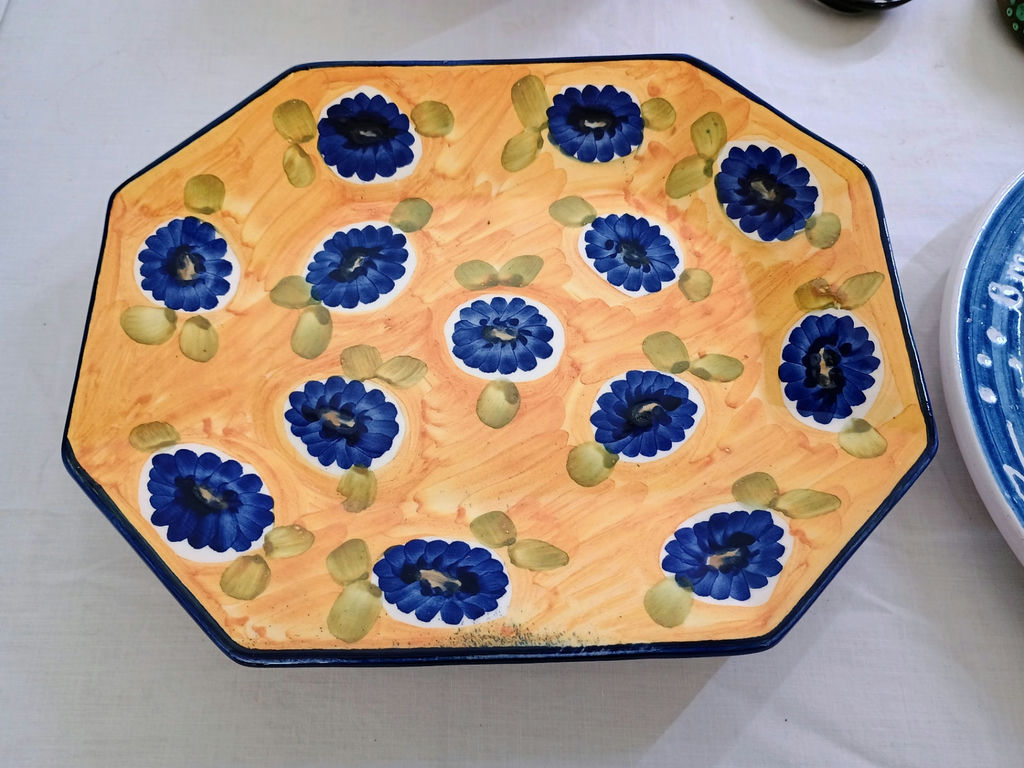 Assorted Hand-Painted Ceramic Plates, Bowls, and Decorative Pottery - image 6 of 14