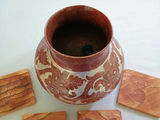 Decorative Copper Vase with Four Wooden Coasters - thumbnail 2 of 8