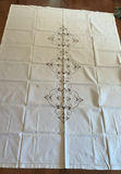 Vintage Linen Table Cloths With Embroidered Cutwork - thumbnail 3 of 7