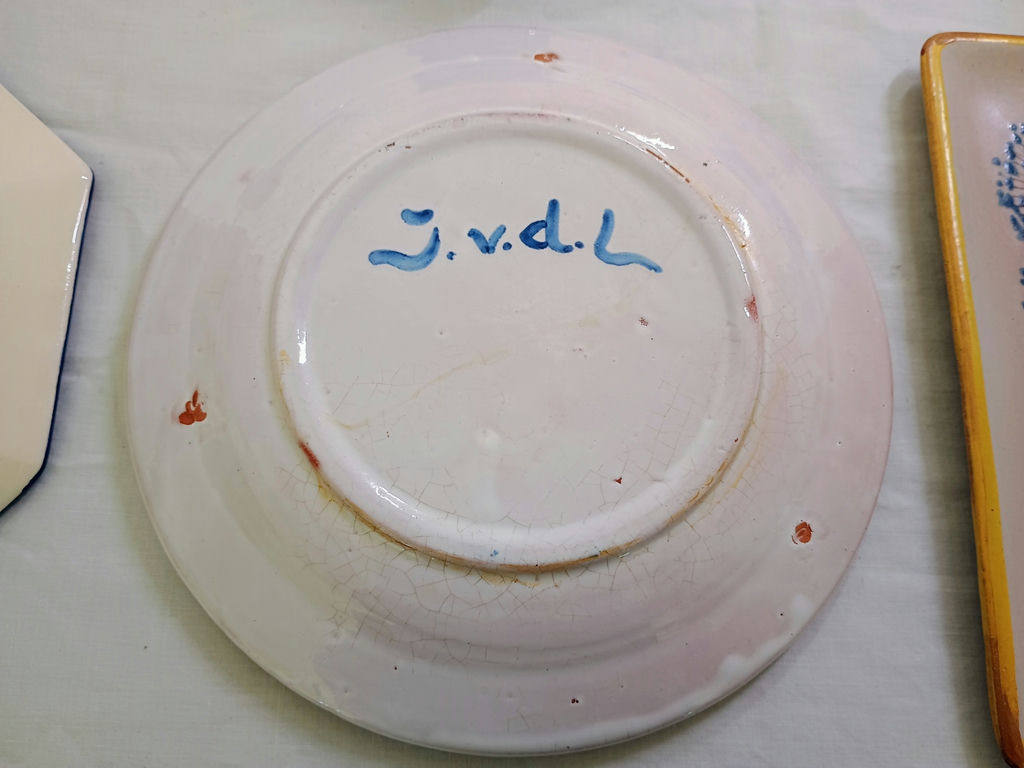 Assorted Hand-Painted Ceramic Plates, Bowls, and Decorative Pottery - image 3 of 14