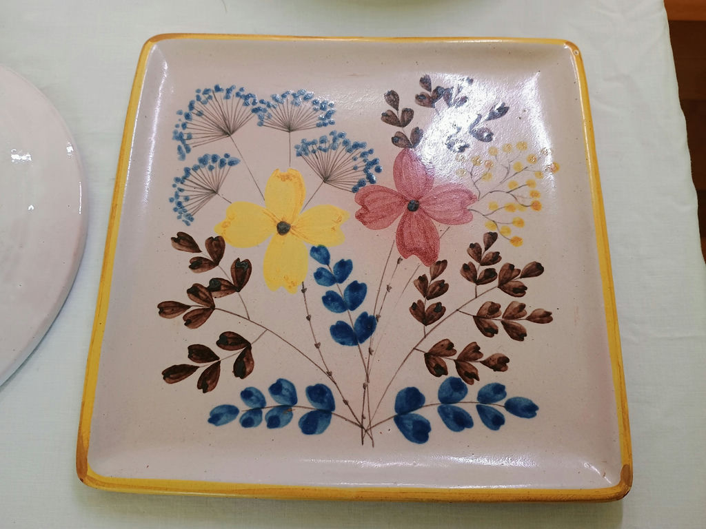 Assorted Hand-Painted Ceramic Plates, Bowls, and Decorative Pottery - image 4 of 14