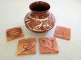 Decorative Copper Vase with Four Wooden Coasters - thumbnail 1 of 8