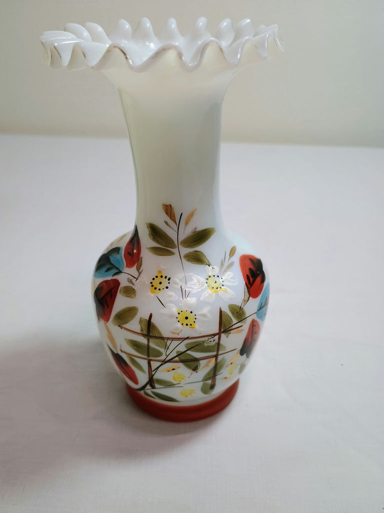 Antique Painted glass and ceramics - image 4 of 13