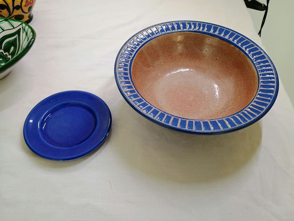 Assorted Hand-Painted Ceramic Plates, Bowls, and Decorative Pottery - image 9 of 14