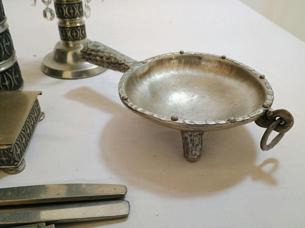 Antique Norwegian Pewter serving dishes and decor - image 11 of 12