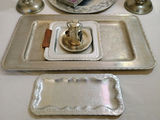 Assorted Norwegian Pewter Serving Trays, Plate, Candle Holders, and Serving Utensils - thumbnail 1 of 8