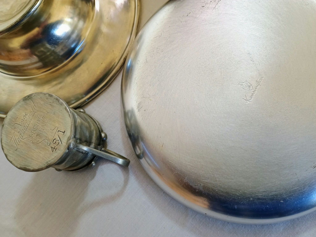 Antique Norwegian Pewter serving dishes and decor - image 6 of 12