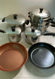 Stainless steel cookware set with lids, steamer insert and nonstick frying pans - thumbnail 1 of 6