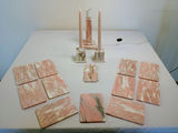 Pink Marble Bread Plates with Marble Lamp and Holders - thumbnail 3 of 8