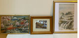 Three Vintage Framed Landscape Art Pieces - thumbnail 1 of 4