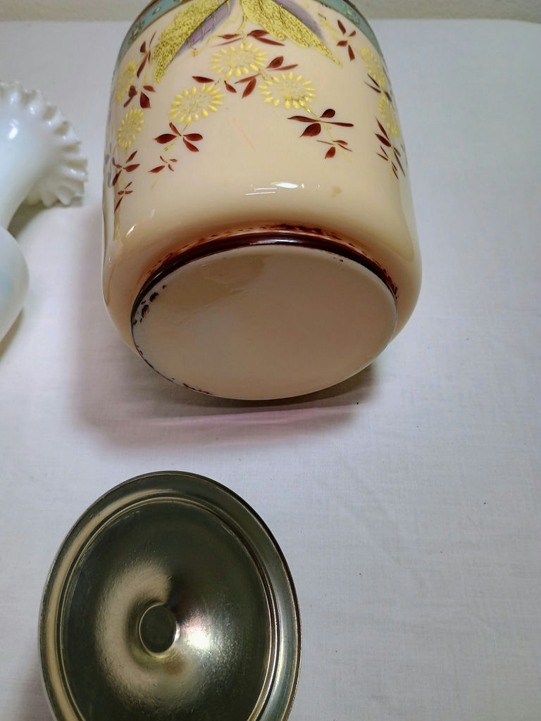 Antique Painted glass and ceramics - image 11 of 13