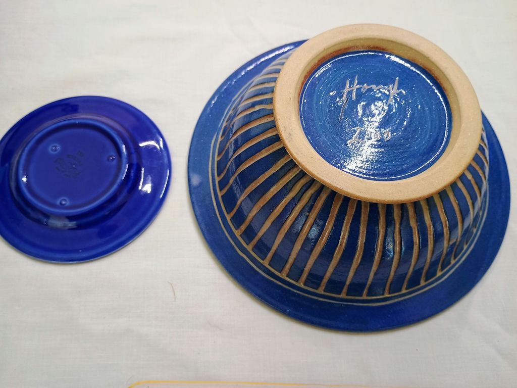 Assorted Hand-Painted Ceramic Plates, Bowls, and Decorative Pottery - image 10 of 14