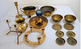 Assorted Norwegian Brass Decorative Bowls, Trays, and Candle Holders - thumbnail 1 of 12