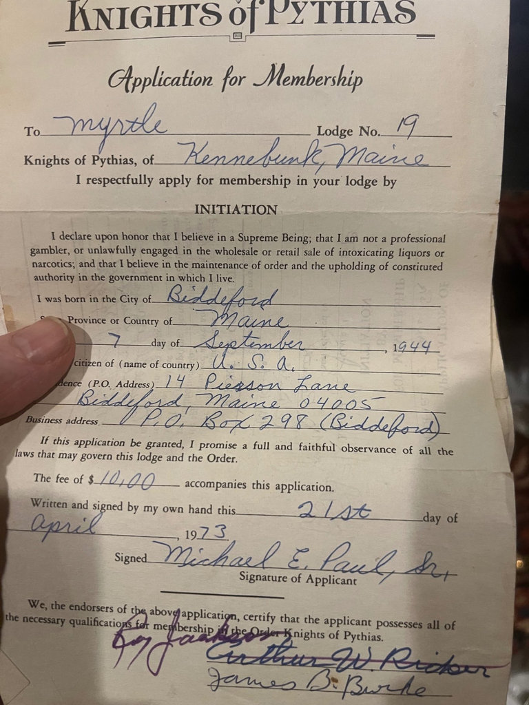 13+\- applications for Knights of Pythias Kennebunk Maine - image 3 of 3